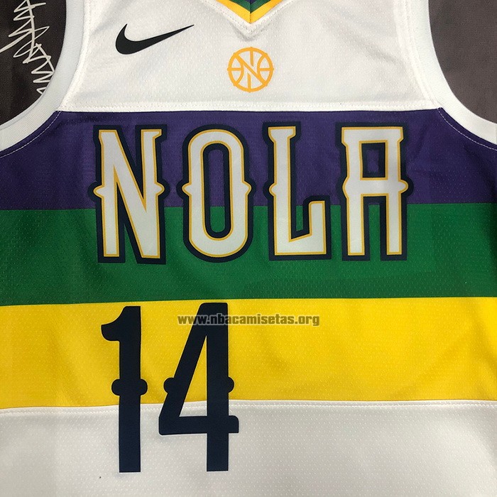 Camiseta New Orleans Pelicans Brandon Ingram NO 14 Ciudad 2019-20 Blanco